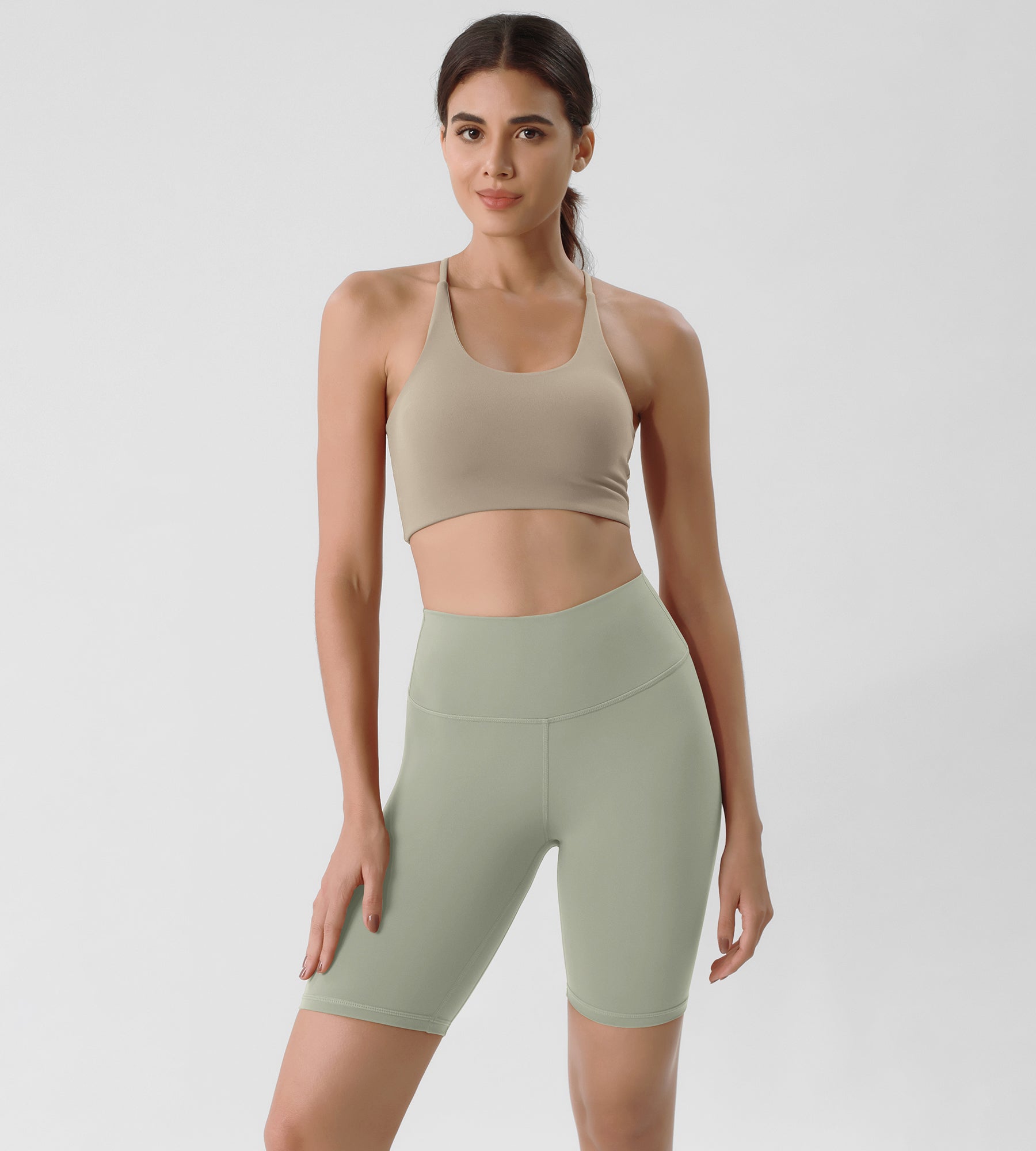 ODLIFT 8" High Waist Biker Shorts Lime Stone - ododos