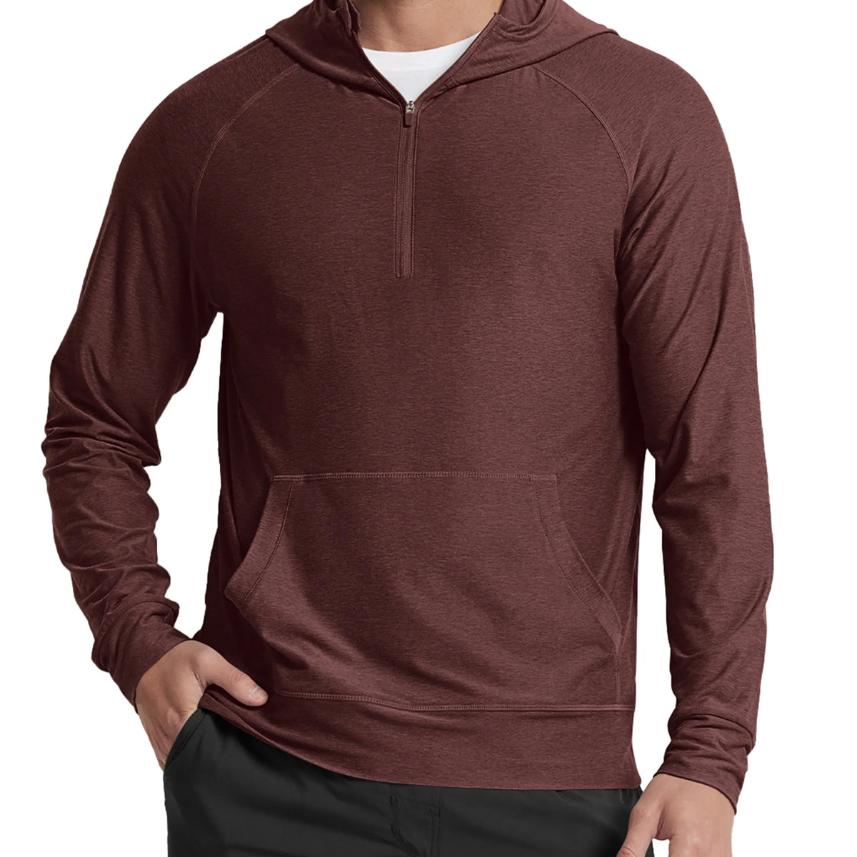 odSTRATUM Men's Performance Half-Zip Hoodie with Kangaroo Pocket – ododos