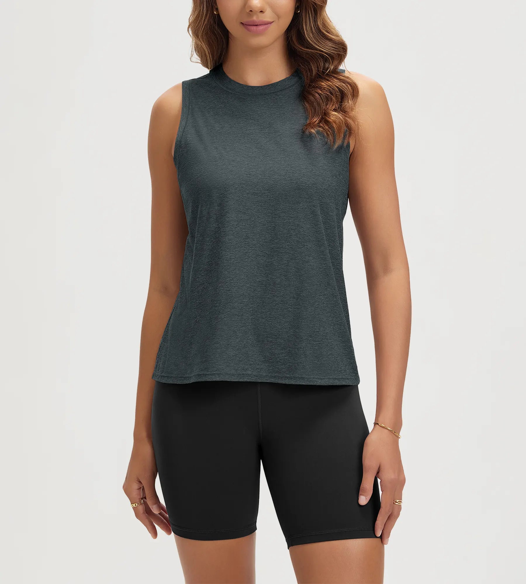 ODODOS Stratum Women's mock neck tank, soft fabric, perfect for workout wear.