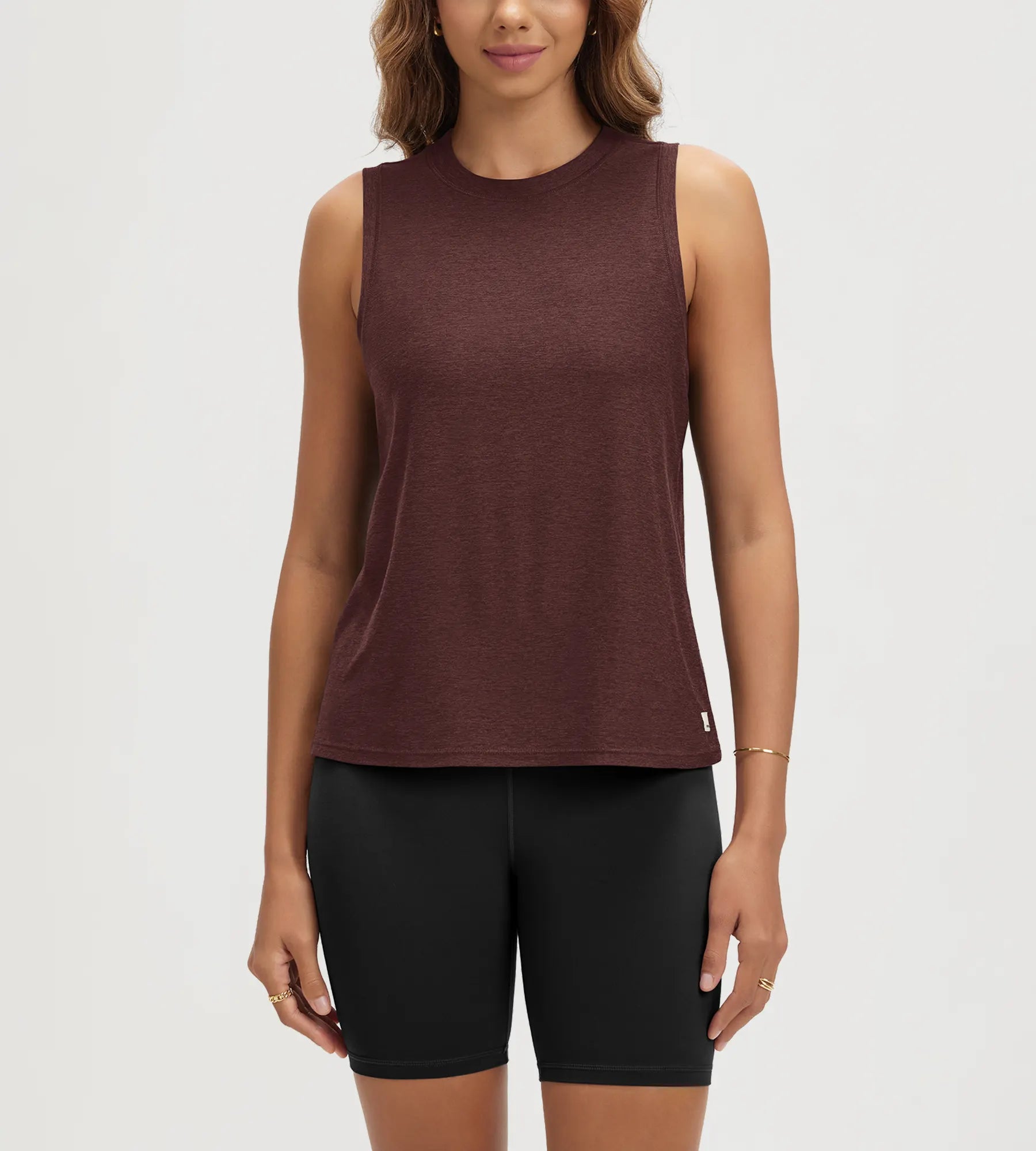 ODODOS Stratum Women's Performance Tank, soft fabric, athletic fit for workout wear.