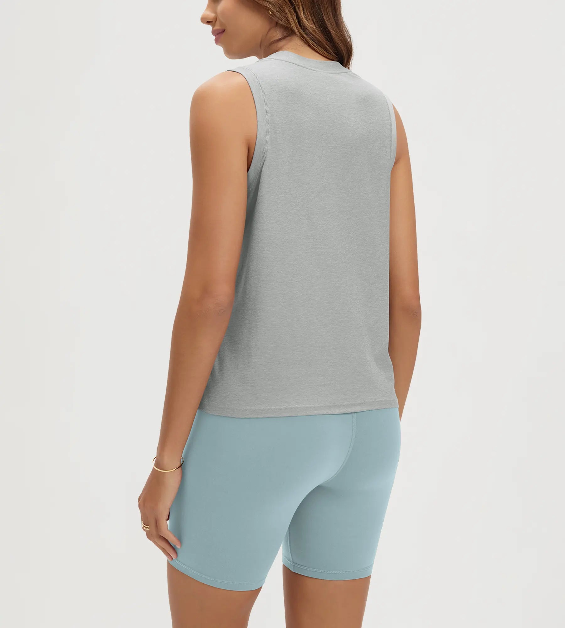 ODODOS Stratum Women's Performance Tank with breathable soft fabric in gray