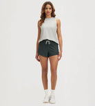 ODODOS Stratum Women's Performance Tank with quick dry shorts, perfect for workout wear.