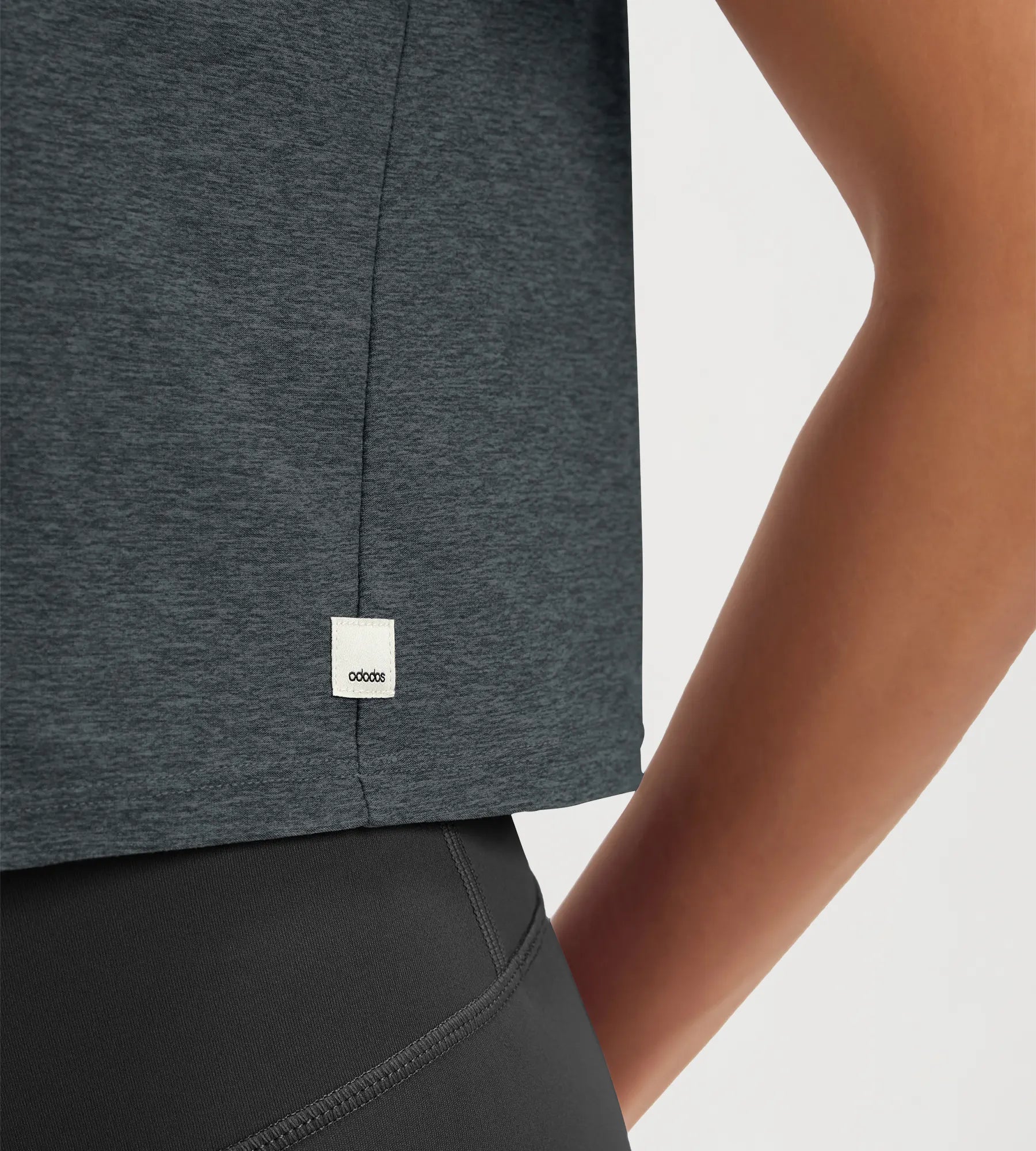 ODODOS Stratum Women's Performance Cropped Tee showcasing soft fabric and athletic fit.