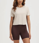 ODODOS Stratum Women's Performance Cropped Tee with soft fabric and athletic fit