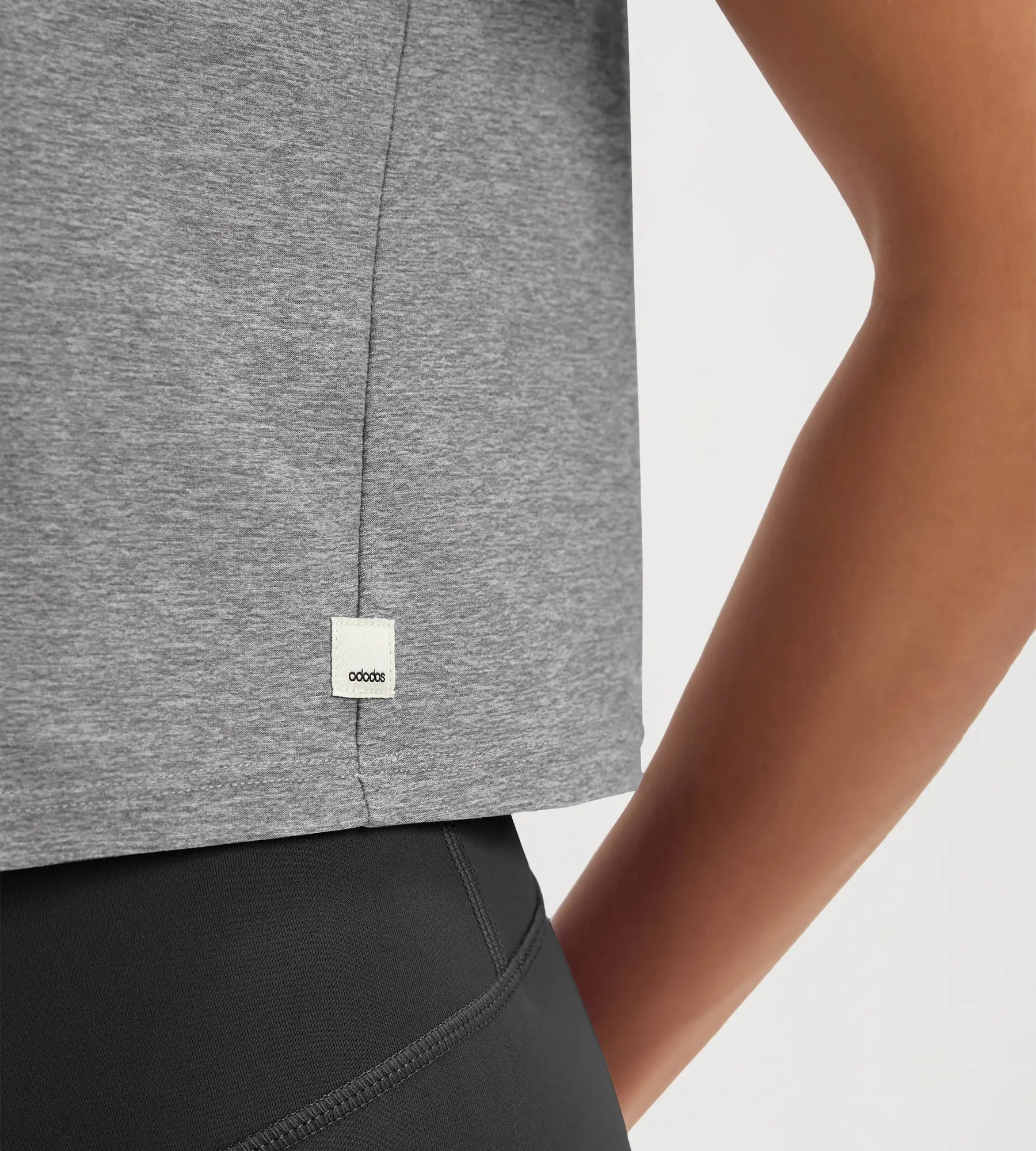ODODOS Stratum Women's Performance Cropped Tee in soft fabric, ideal for summer workout wear.