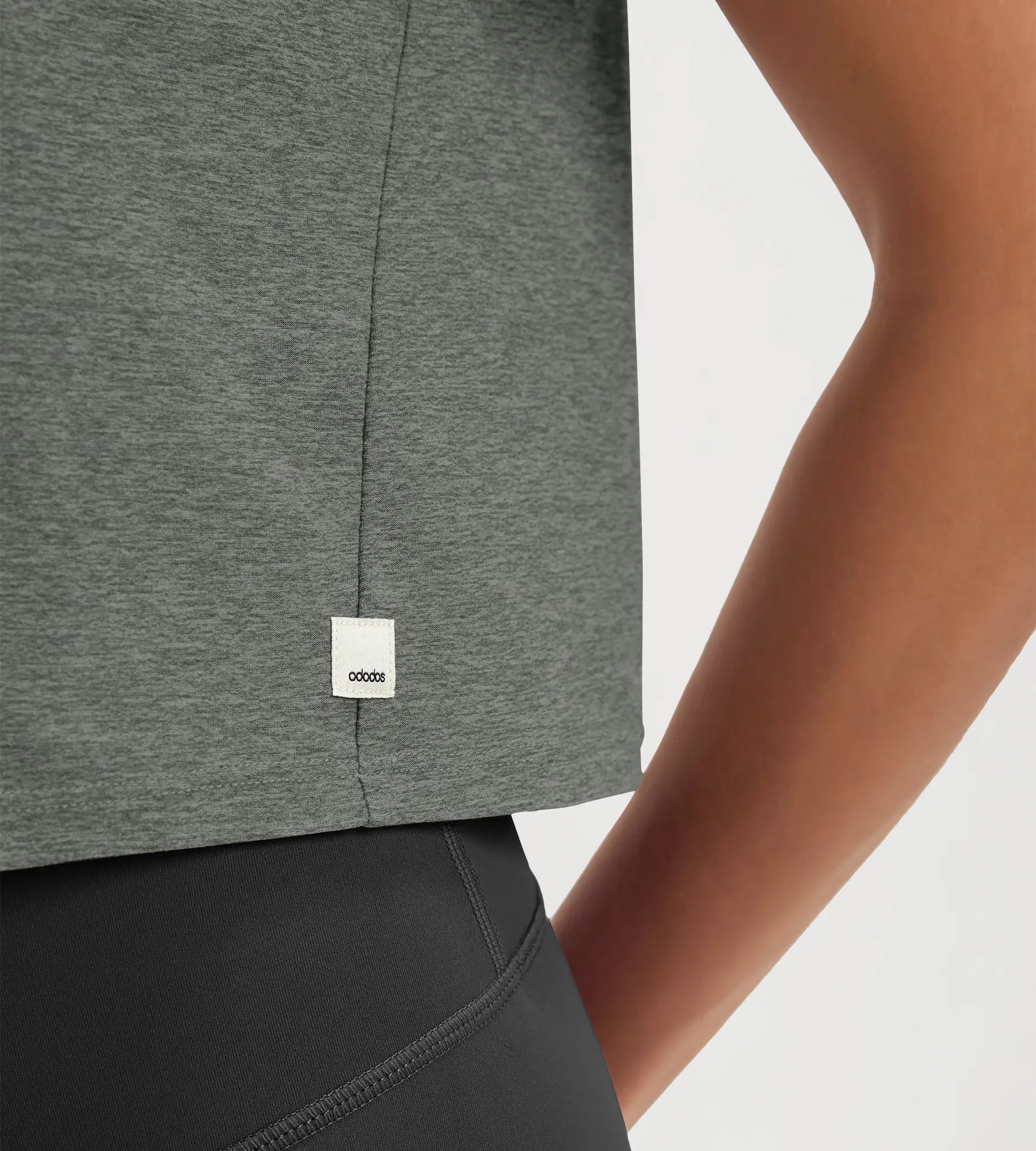 ODODOS Stratum Women's Performance Cropped Tee featuring breathable soft fabric and athletic fit.