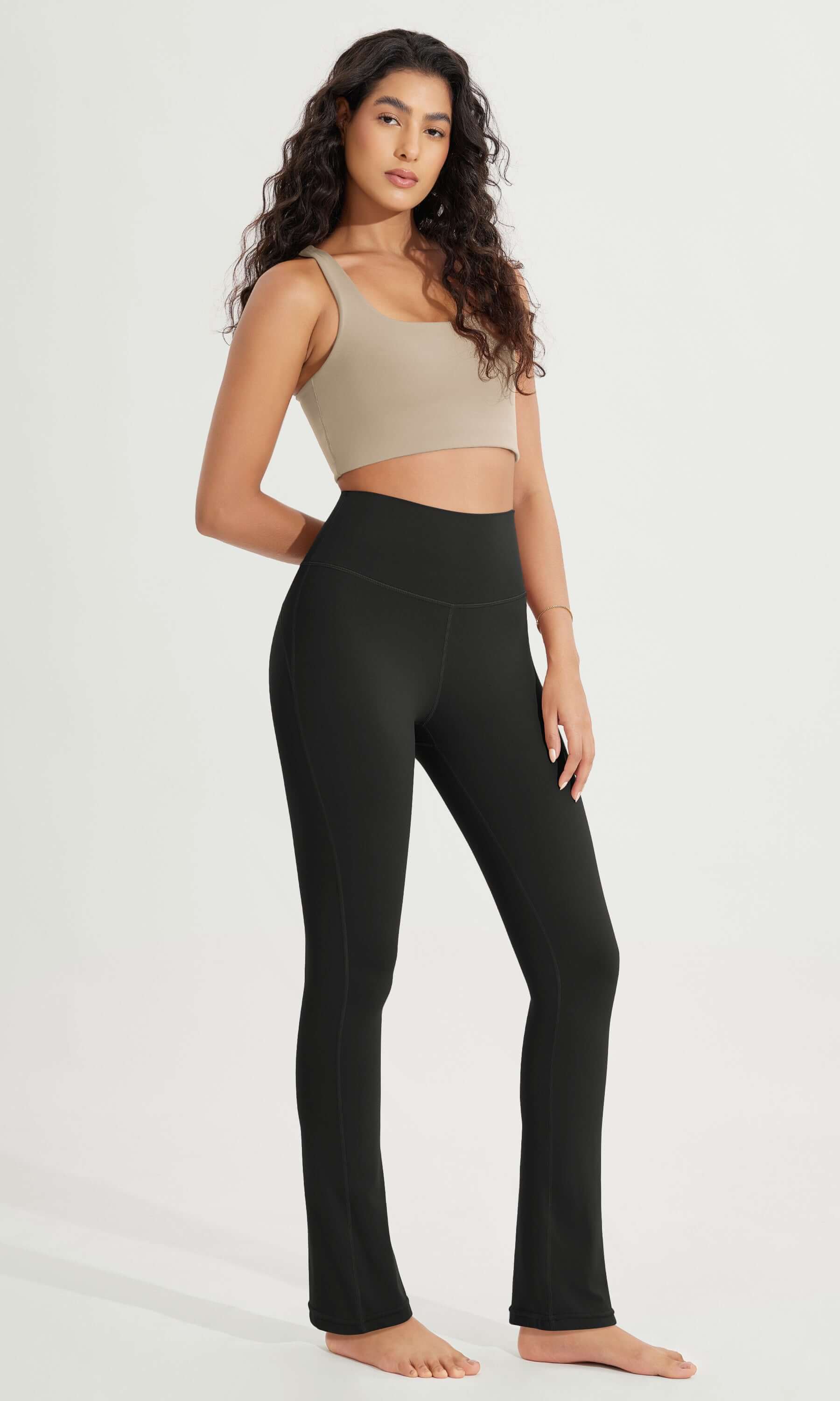 28 High Waist Casual Straight Leg Pants with Back Pocket - ododos