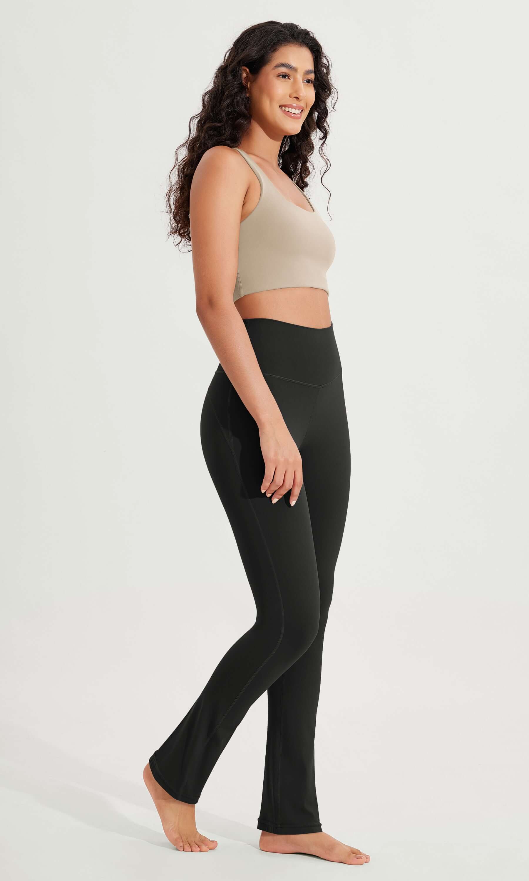 28 High Waist Casual Straight Leg Pants with Back Pocket - ododos