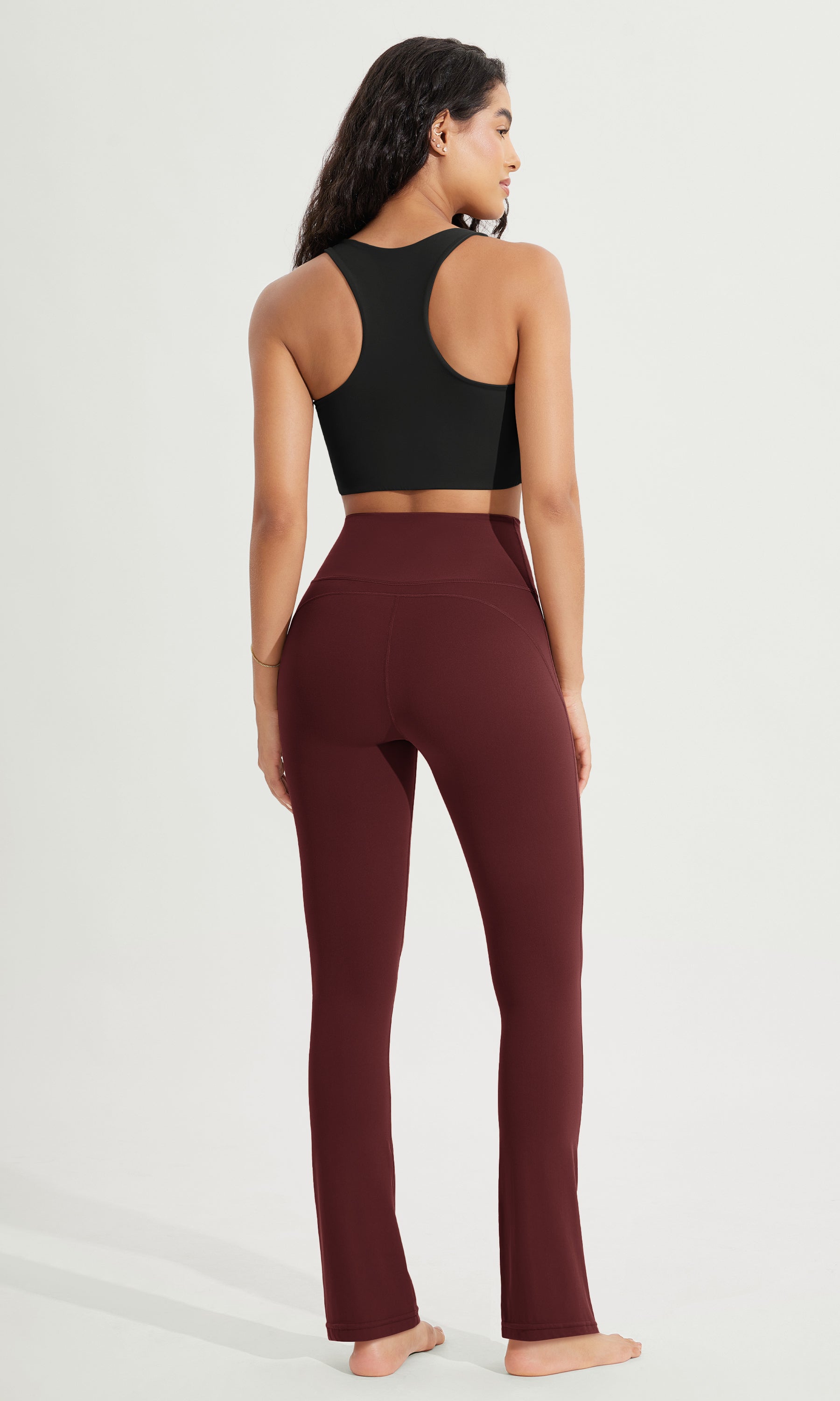 28 High Waist Casual Straight Leg Pants with Back Pocket - ododos