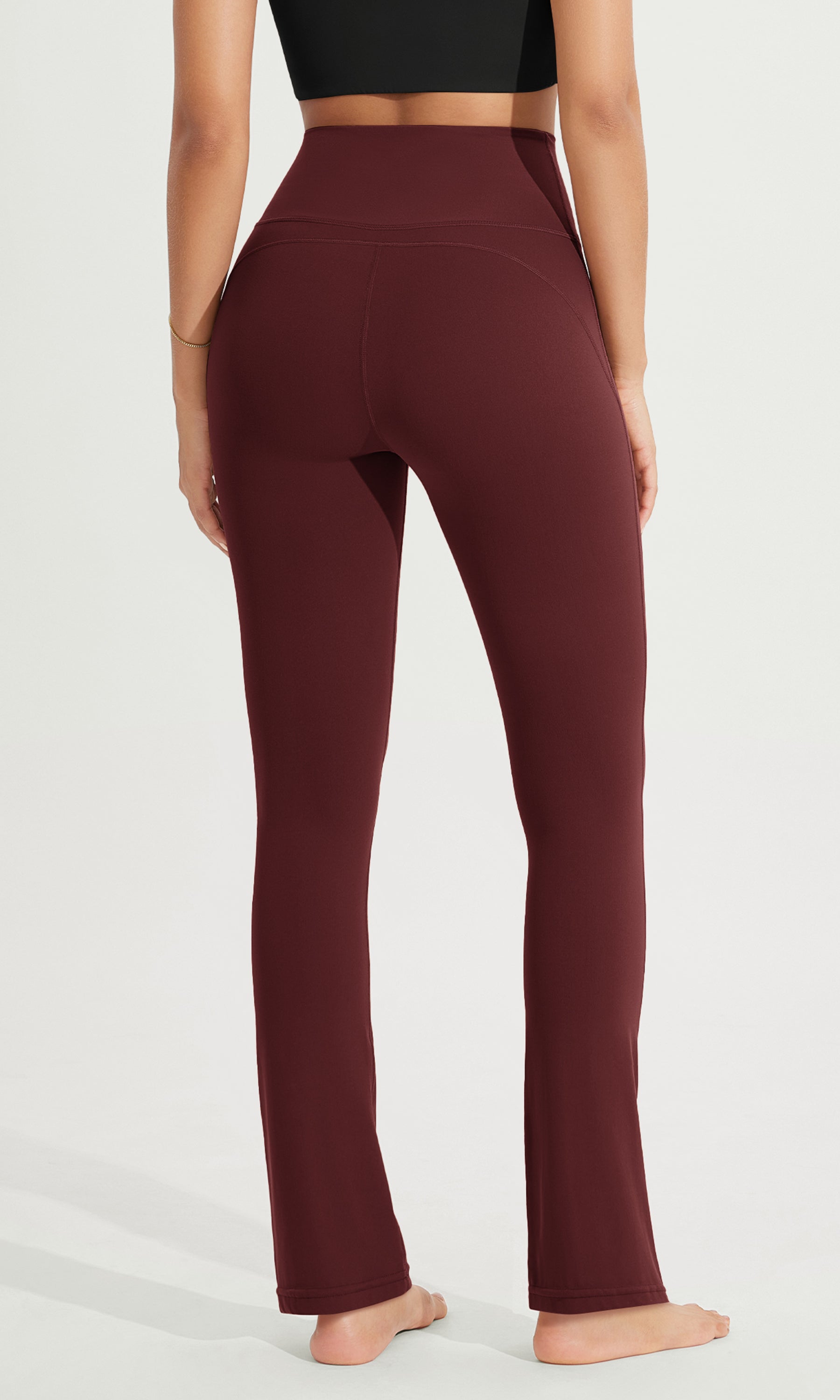 28 High Waist Casual Straight Leg Pants with Back Pocket - ododos