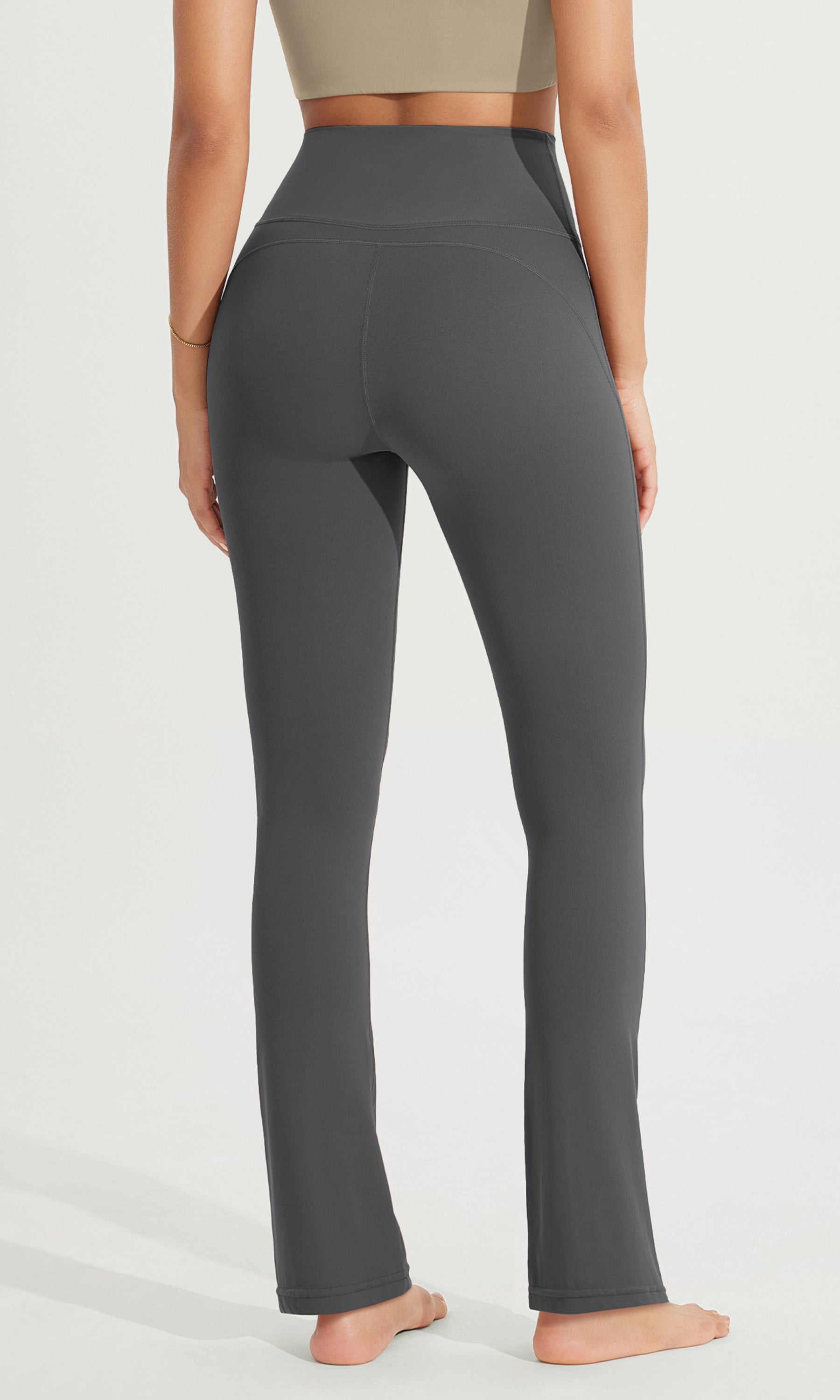 28 High Waist Casual Straight Leg Pants with Back Pocket - ododos