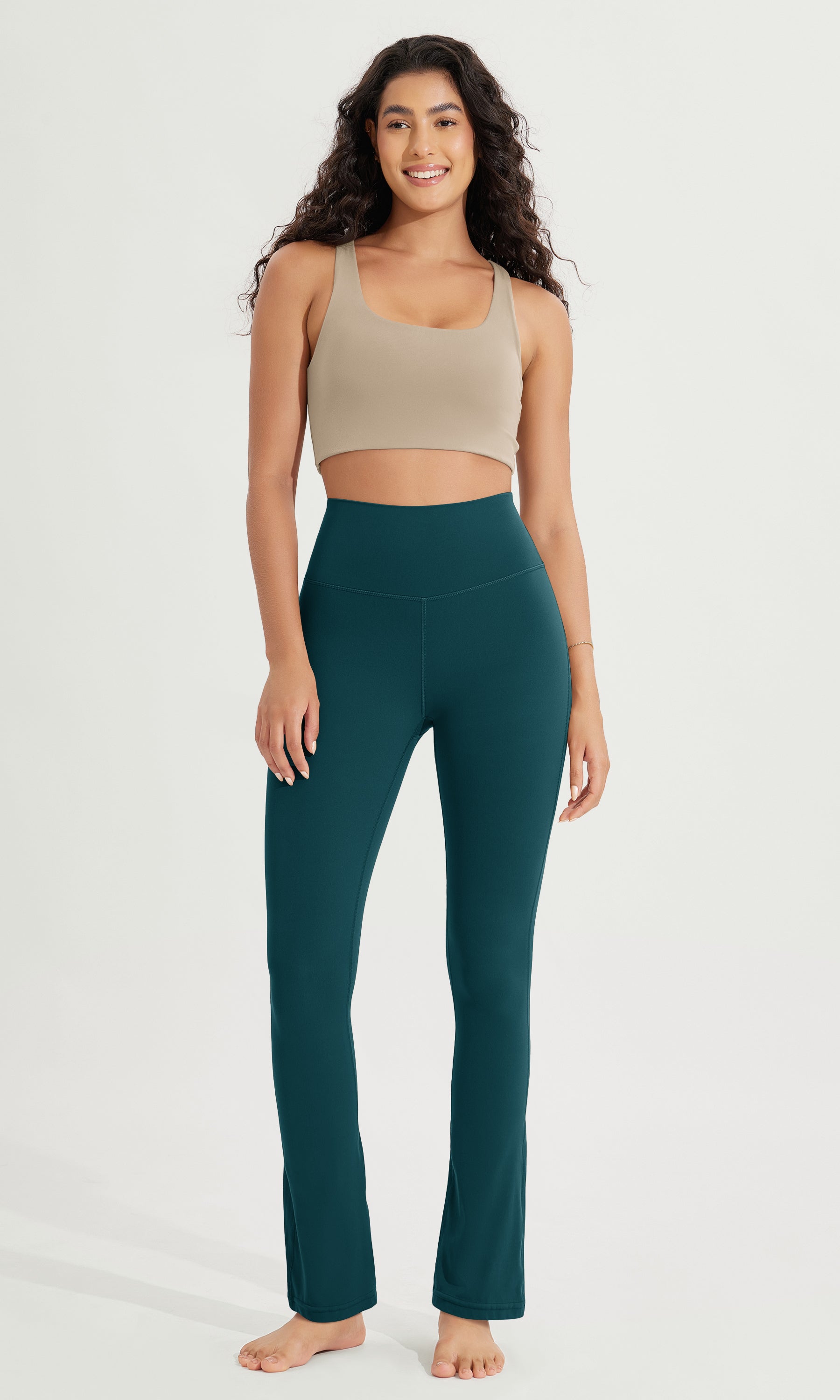 28 High Waist Casual Straight Leg Pants with Back Pocket - ododos