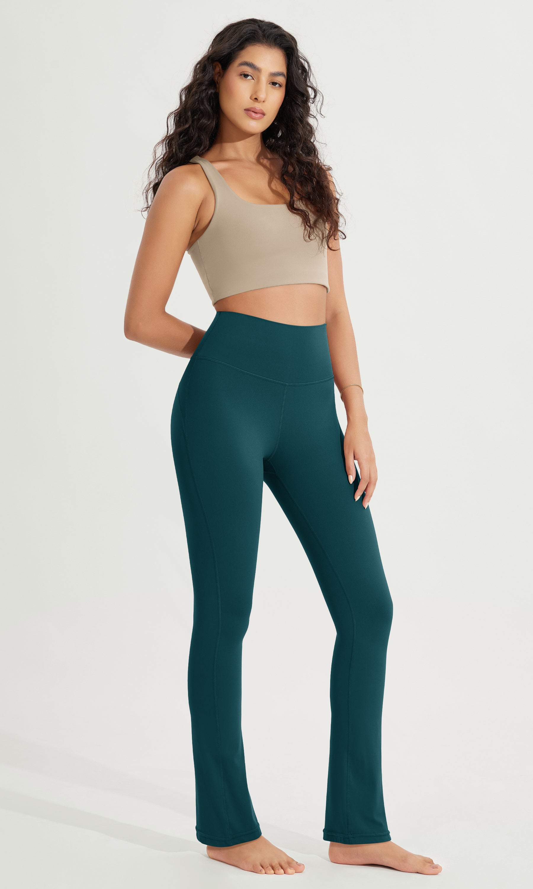 28 High Waist Casual Straight Leg Pants with Back Pocket - ododos