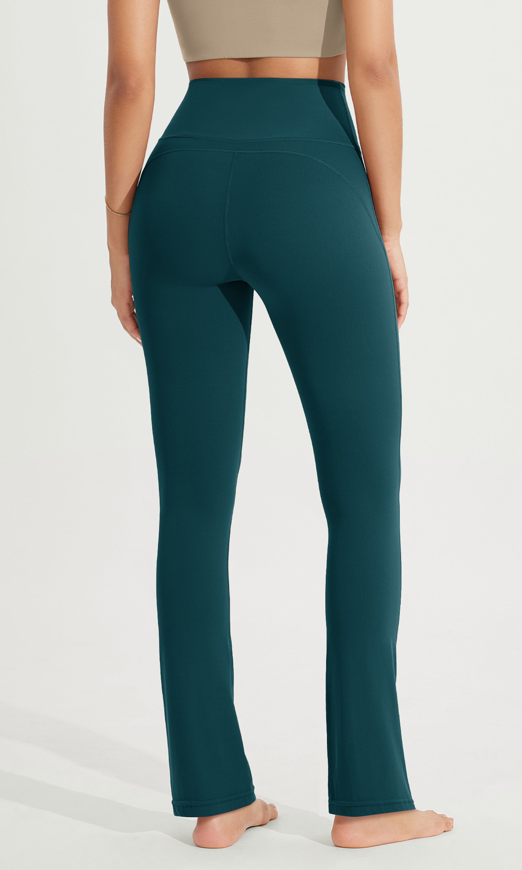 28 High Waist Casual Straight Leg Pants with Back Pocket - ododos