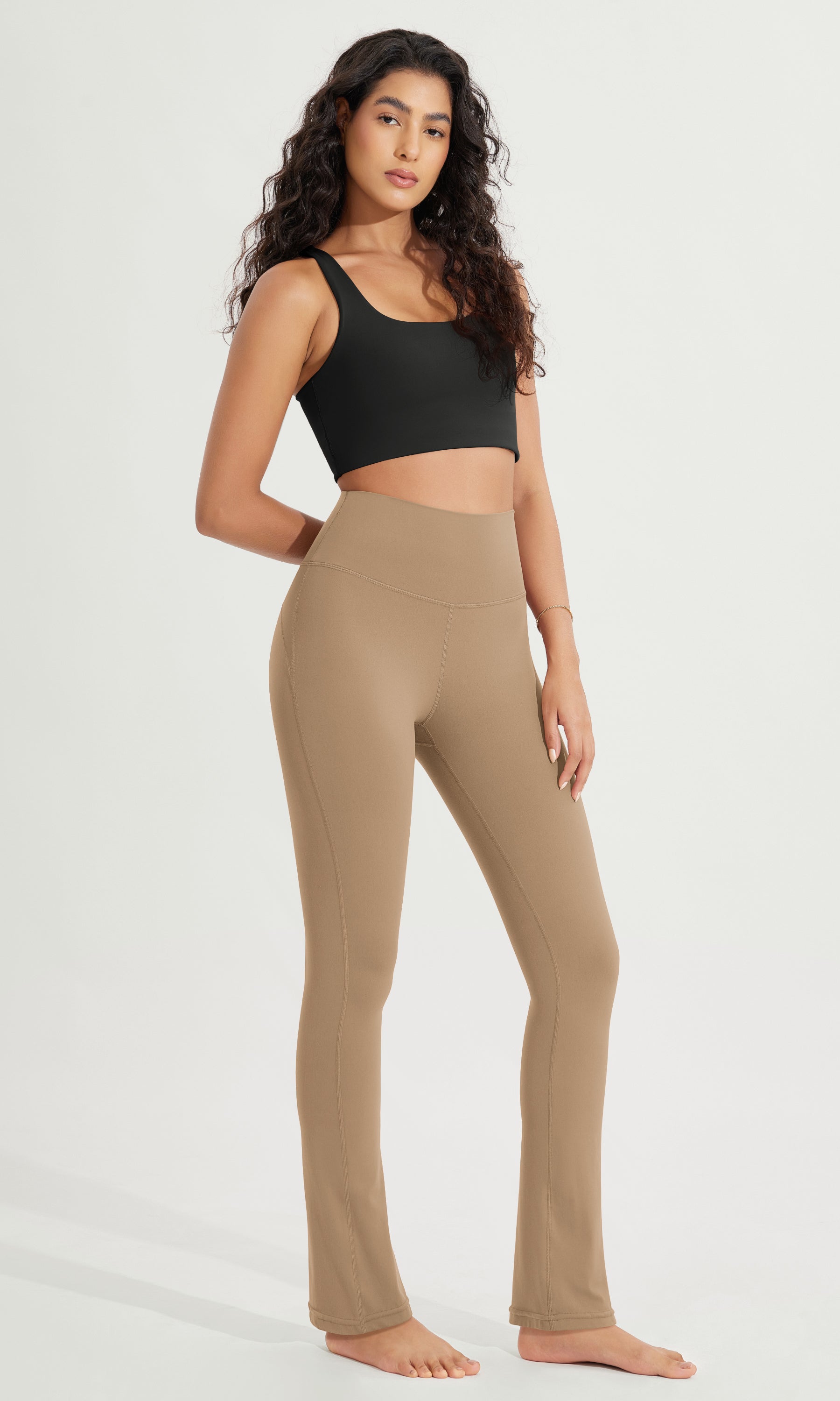 28 High Waist Casual Straight Leg Pants with Back Pocket - ododos