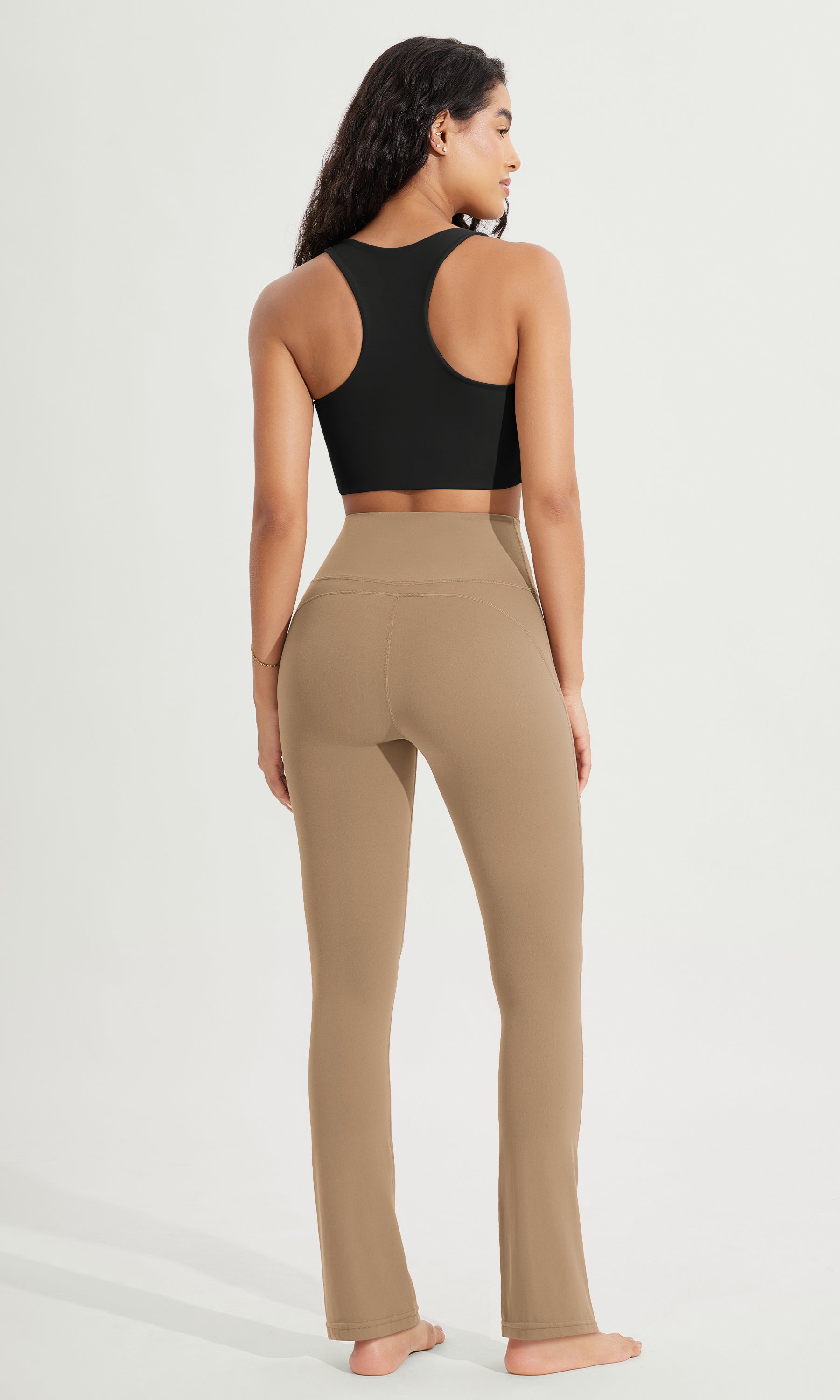28 High Waist Casual Straight Leg Pants with Back Pocket - ododos