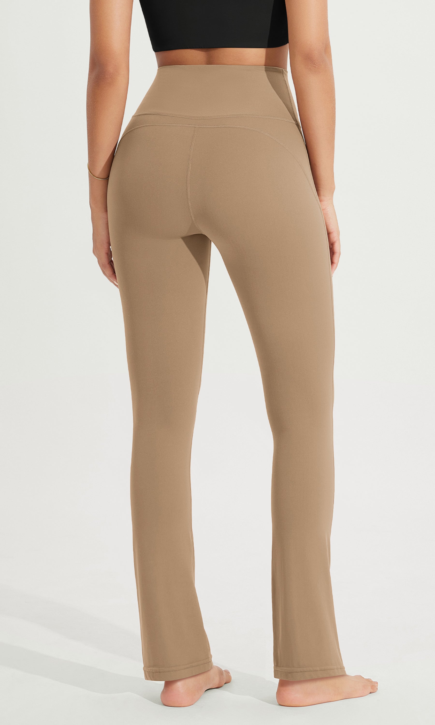 28 High Waist Casual Straight Leg Pants with Back Pocket - ododos