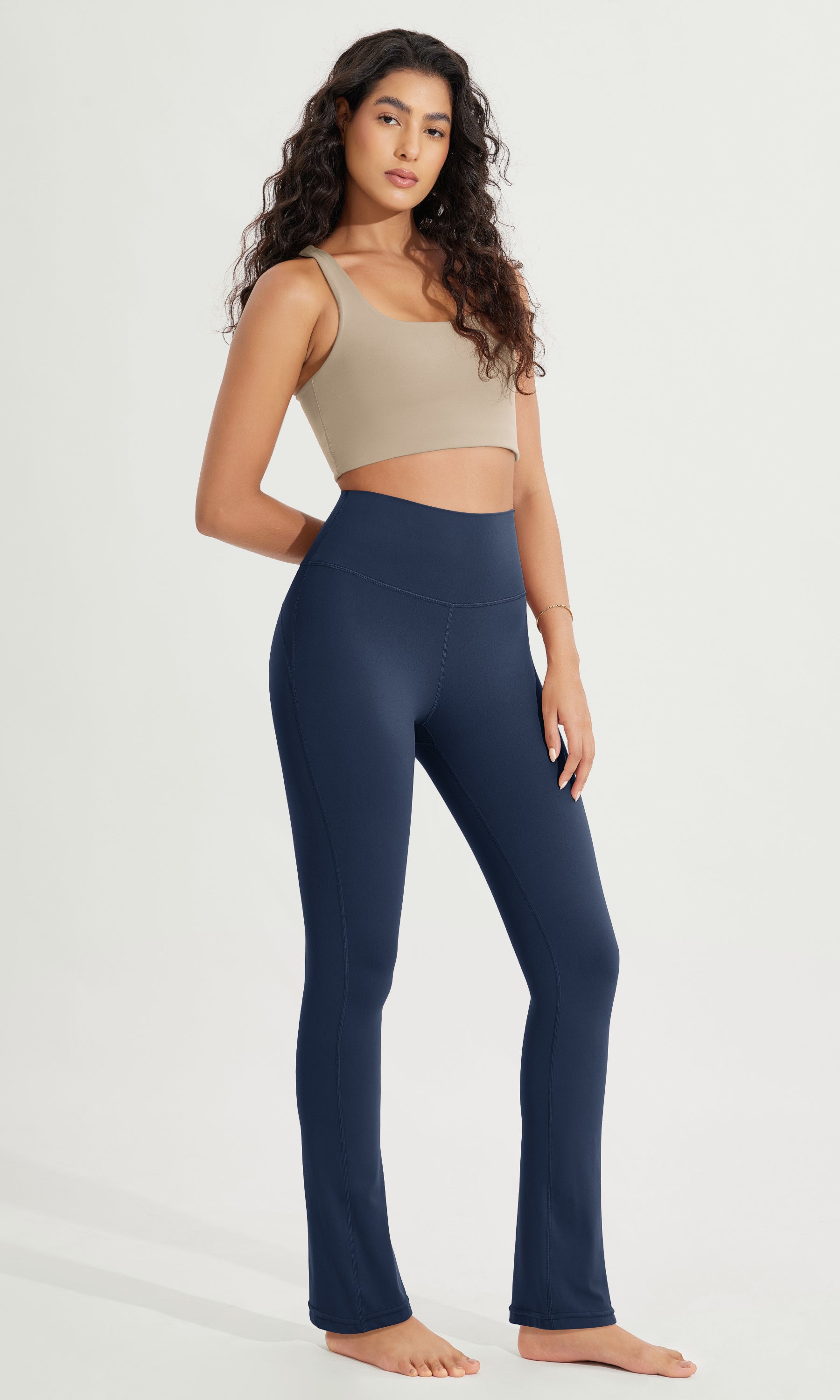 28 High Waist Casual Straight Leg Pants with Back Pocket - ododos