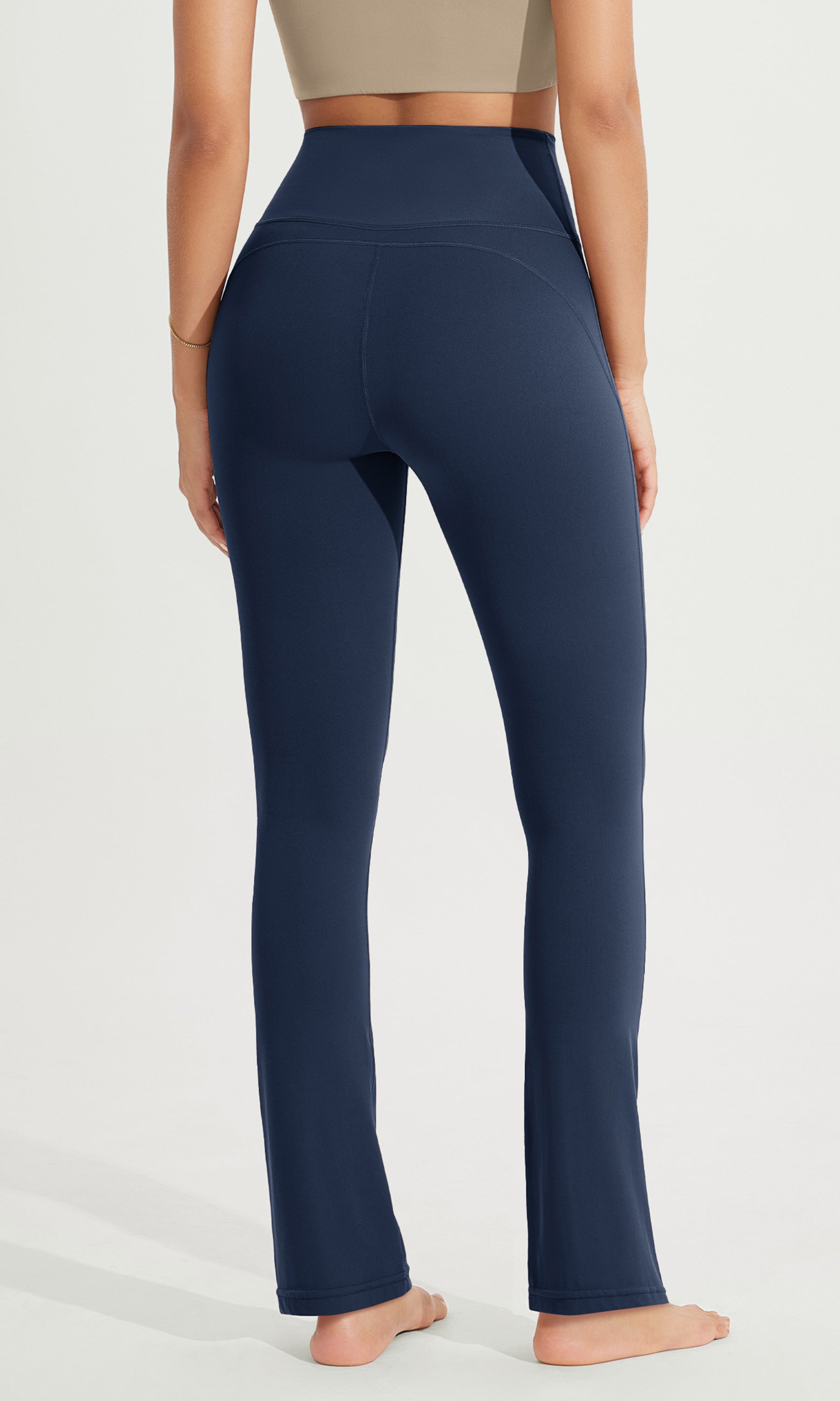 28 High Waist Casual Straight Leg Pants with Back Pocket - ododos