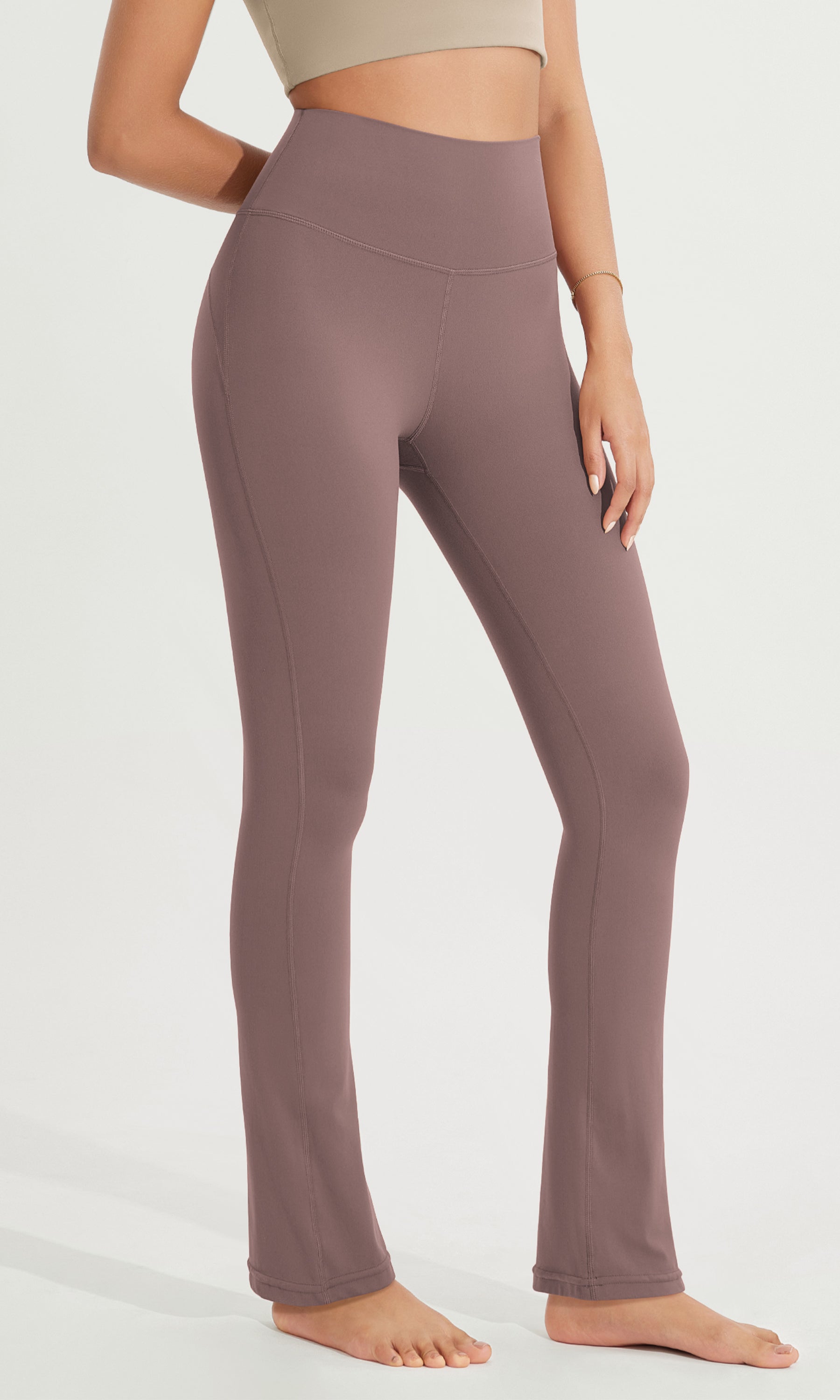 28 High Waist Casual Straight Leg Pants with Back Pocket - ododos