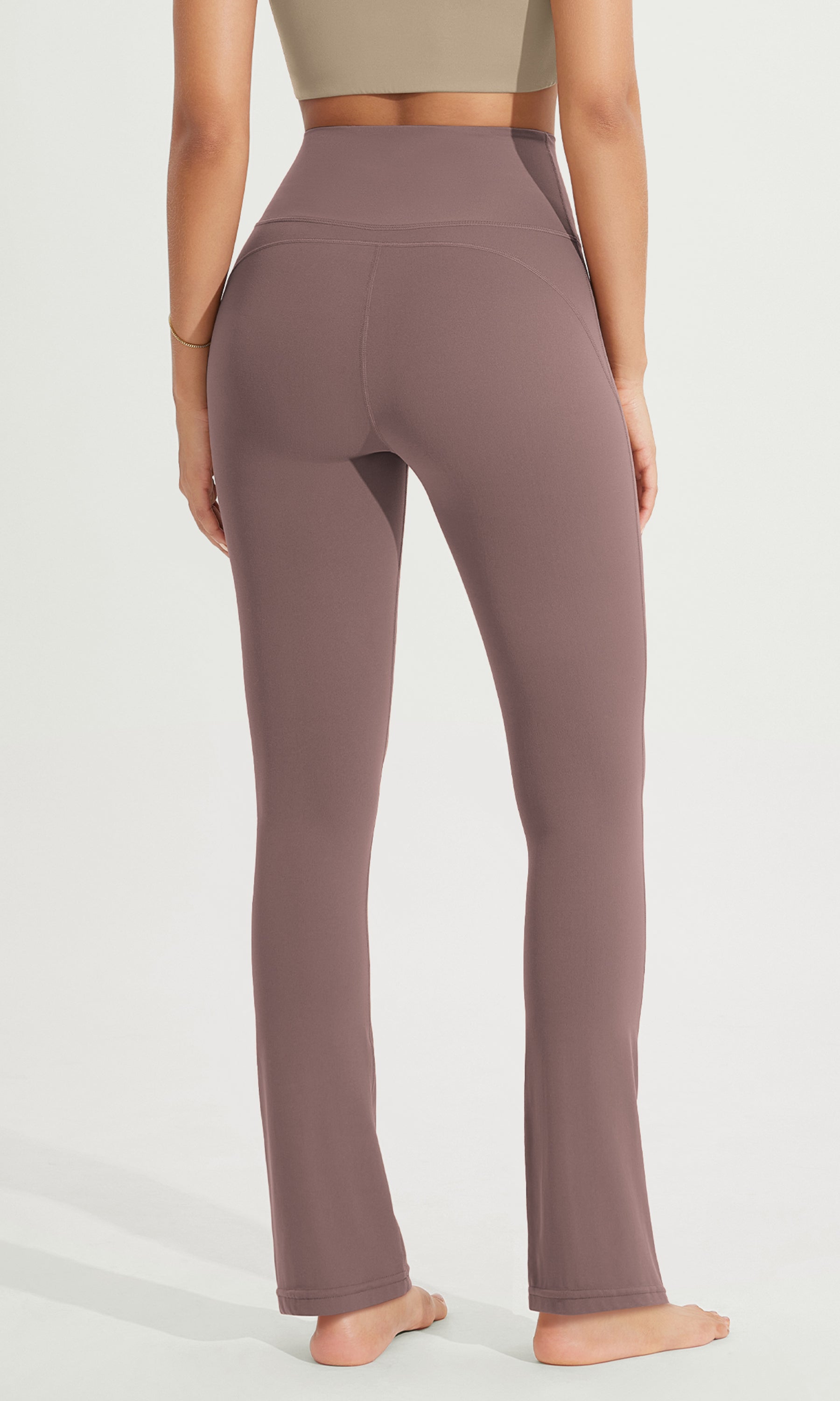 28 High Waist Casual Straight Leg Pants with Back Pocket - ododos