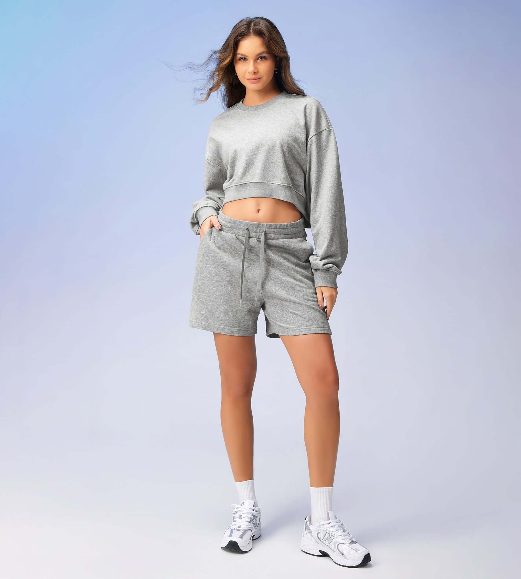 5 Cotton French Terry High Waist Lounge Shorts - ododos