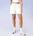 5" Cotton French Terry High Waist Lounge Shorts - ododos