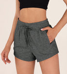 Cotton Terry Drawstring Workout Shorts - ododos