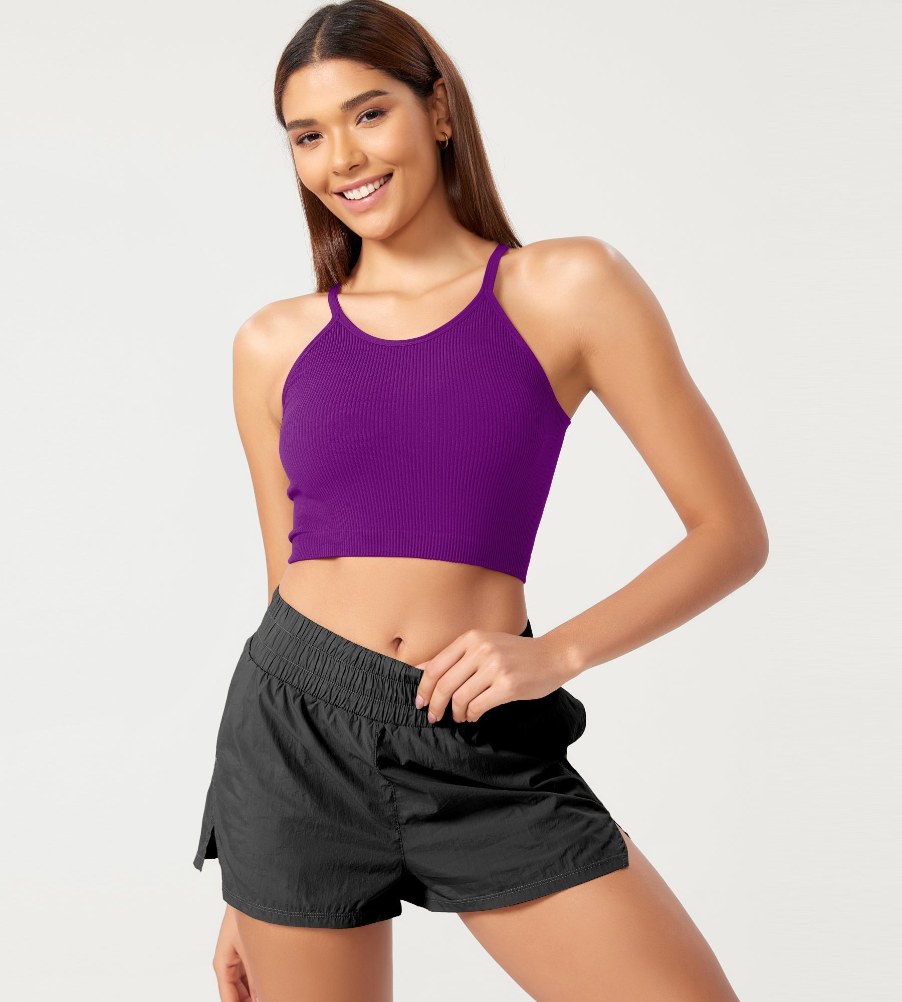 3-Pack Seamless Ribbed Crop Camisole - ododos