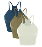 3-Pack Long Seamless Camisole Lint+Nutria+Blue Ashes - ododos