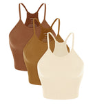 3-Pack Long Seamless Camisole Ochre+Clay+Oatmeal - ododos