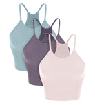 3-Pack Long Seamless Camisole PinkLace+Violet+Iceberg - ododos