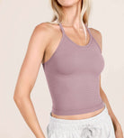 3-Pack Waist Length Waffle Knit Seamless Camisole Cropped Tank Tops - ododos