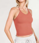 3-Pack Waist Length Waffle Knit Seamless Camisole Cropped Tank Tops - ododos