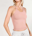 3-Pack Waist Length Waffle Knit Seamless Camisole Cropped Tank Tops - ododos