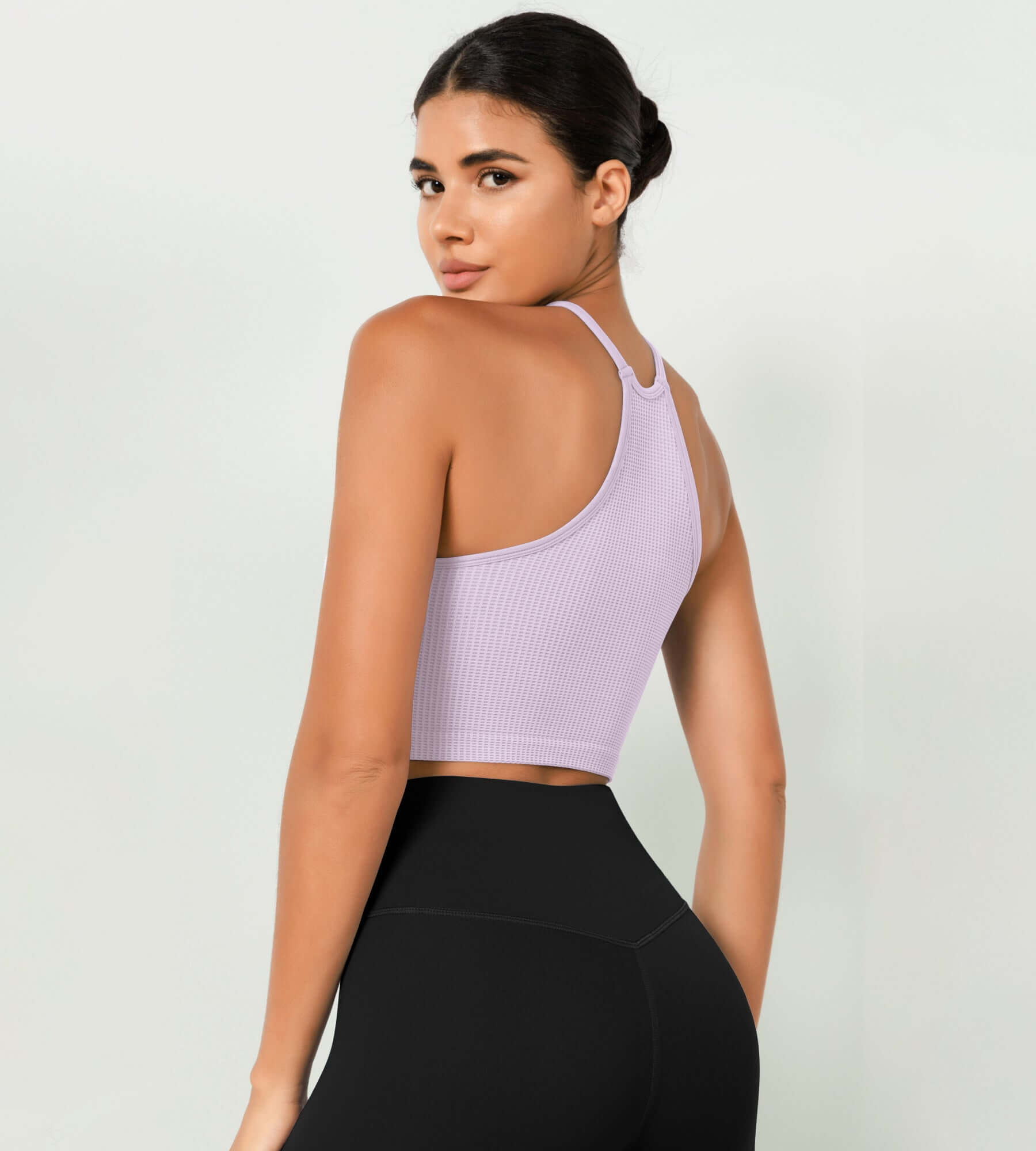 3-Pack Crop Length Waffle Knit Seamless Camisole Cropped Tank Tops - ododos