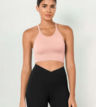 3-Pack Crop Length Waffle Knit Seamless Camisole Cropped Tank Tops - ododos