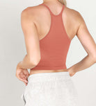 3-Pack Long Crop Length Waffle Knit Seamless Camisole Cropped Tank Tops - ododos