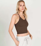 3-Pack Long Crop Length Waffle Knit Seamless Camisole Cropped Tank Tops - ododos