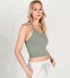 3-Pack Long Crop Length Waffle Knit Seamless Camisole Cropped Tank Tops - ododos