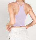 3-Pack Long Crop Length Waffle Knit Seamless Camisole Cropped Tank Tops - ododos