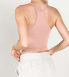 3-Pack Long Crop Length Waffle Knit Seamless Camisole Cropped Tank Tops - ododos