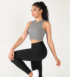 3-Pack Seamless Ribbed High Neck Cropped Tank Tops - ododos