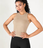 3-Pack Seamless Ribbed High Neck Tank Tops - ododos