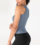 3-Pack Seamless Ribbed High Neck Tank Tops - ododos