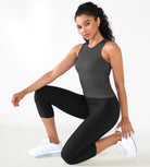 3-Pack Seamless Ribbed High Neck Tank Tops - ododos