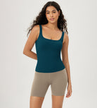 3-Pack Waist Length Seamless Square Neck Ribbed Knit Tank - ododos