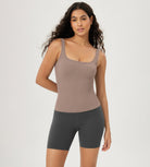 3-Pack Waist Length Seamless Square Neck Ribbed Knit Tank - ododos