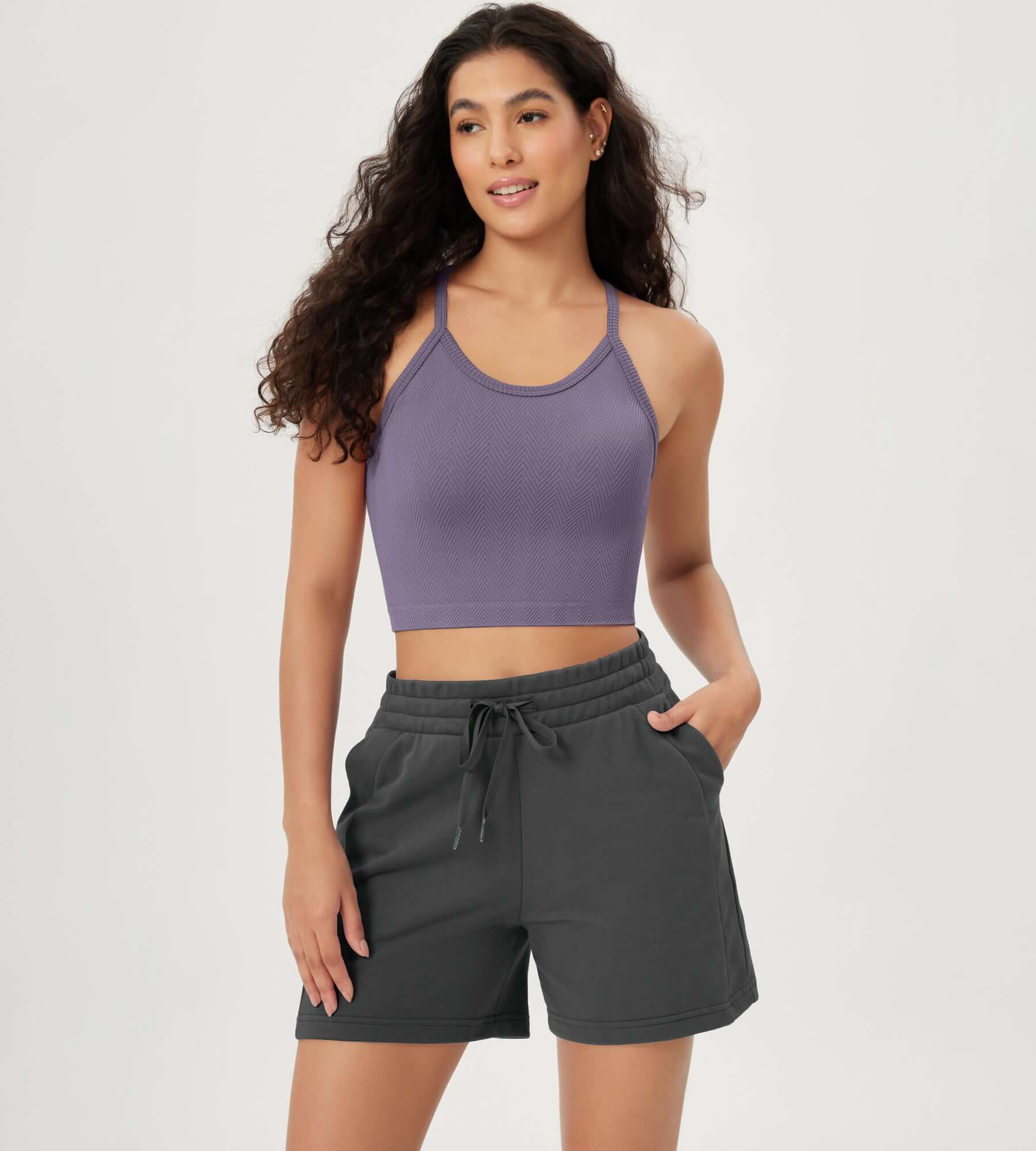 3-Pack Crop Length Herringbone Knit Seamless Soft Camisole Tank Tops - ododos