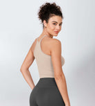 3-Pack Long Crop Length Herringbone Knit Seamless Soft Camisole Tank Tops - ododos